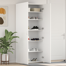 Sko skab hvid 80x35.5x180 cm konstrueret træ