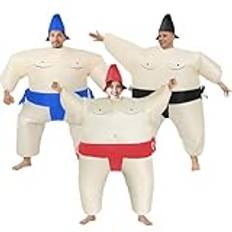 DeHasion 3-pack uppblåsbar Sumo brottningskostym, cosplay, uppblåsbar maskeraddräkt för vuxen/semester/halloween/födelsedagsfest (Sumokostym)