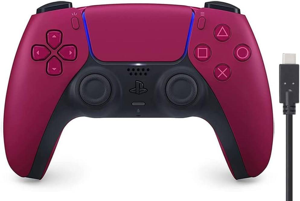 [Genuine Product] DualSense Wireless Controller Cosmic Red (CFI-ZCT2J02) [Amazon.co.jp Exclusive] PS5 Controller Charging Cable 3m