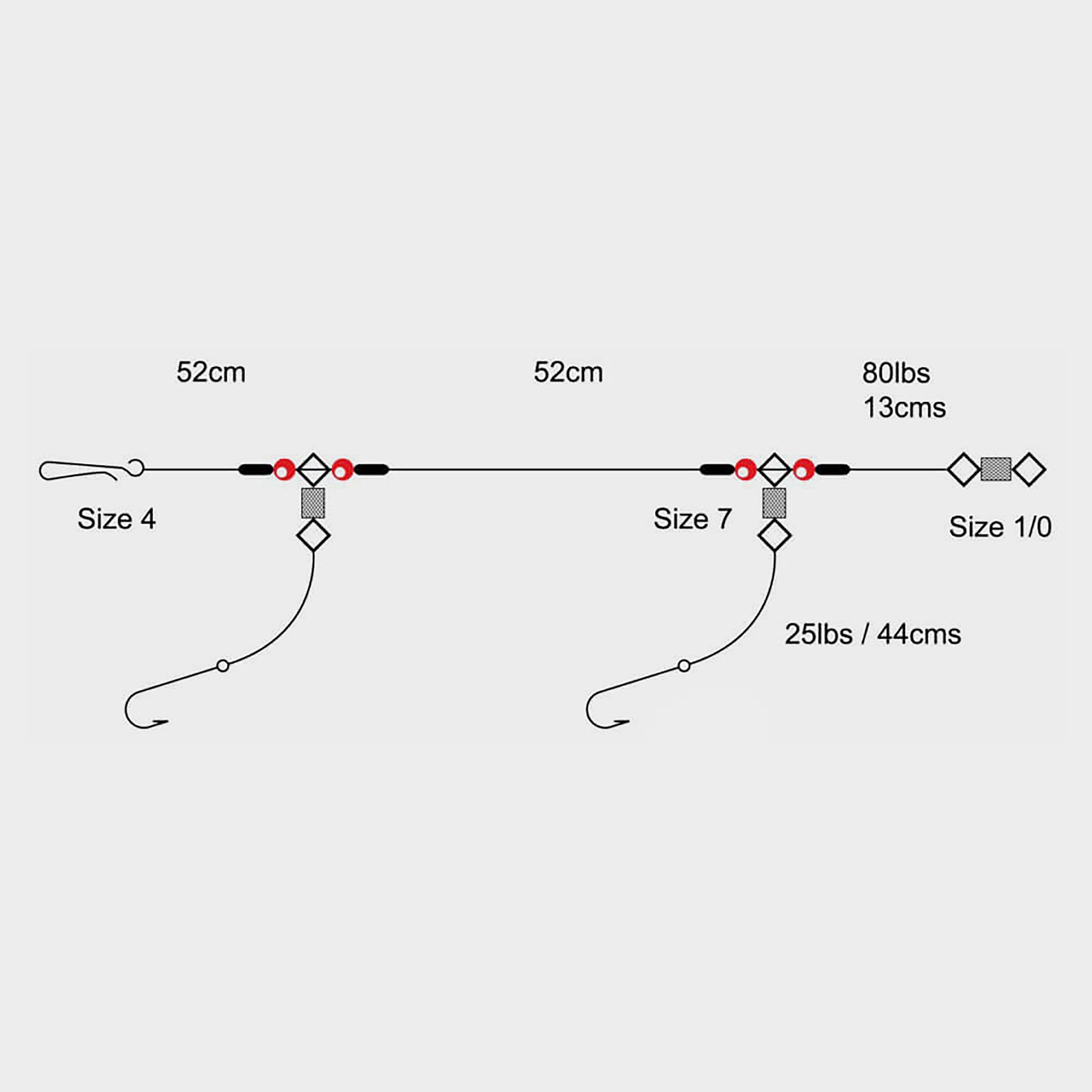 Tronix 2 Hook Clipped Rig (Size 1/0), White