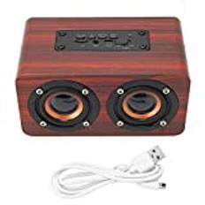 Retro Bluetooth-högtalare med Inbyggda Högtalare, AUX Vintage Stereo Radio-högtalare med Fashionabla Träfibrer, Retro Wood Bluetooth-högtalarstöd Minneskort, USB(Mahognykorn)