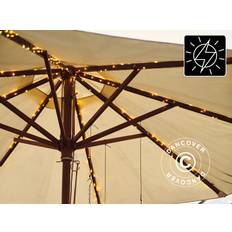 LED lyskæde solar til parasol Haveparasol, Knirke, Sirius, 8x2m, Varm hvid