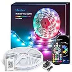 LED -strip ljus 15 m, 15 m LED -lampor med Bluetooth -app och fjärrkontroll, musiksynkronisering Färg Byt RGB SMD LED -lampor, LED -lampor för sovrum hemparty kök dekoration