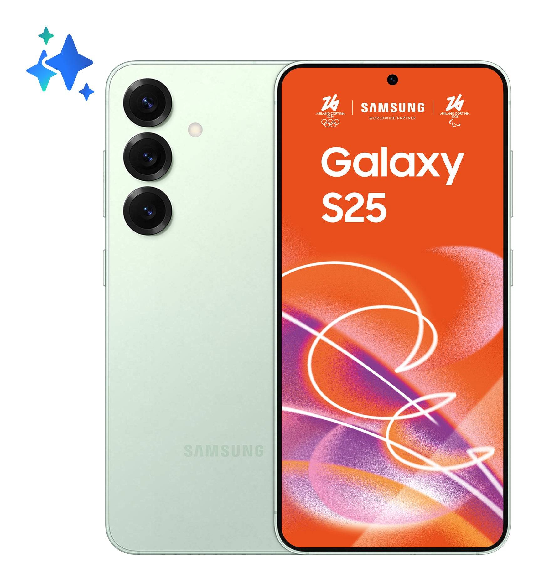 Samsung Galaxy S25 15,8 cm (6.2") Dubbla SIM-kort Android 15 5G USB Type-C 12 GB 128 GB 4000 mAh Mintfärgad