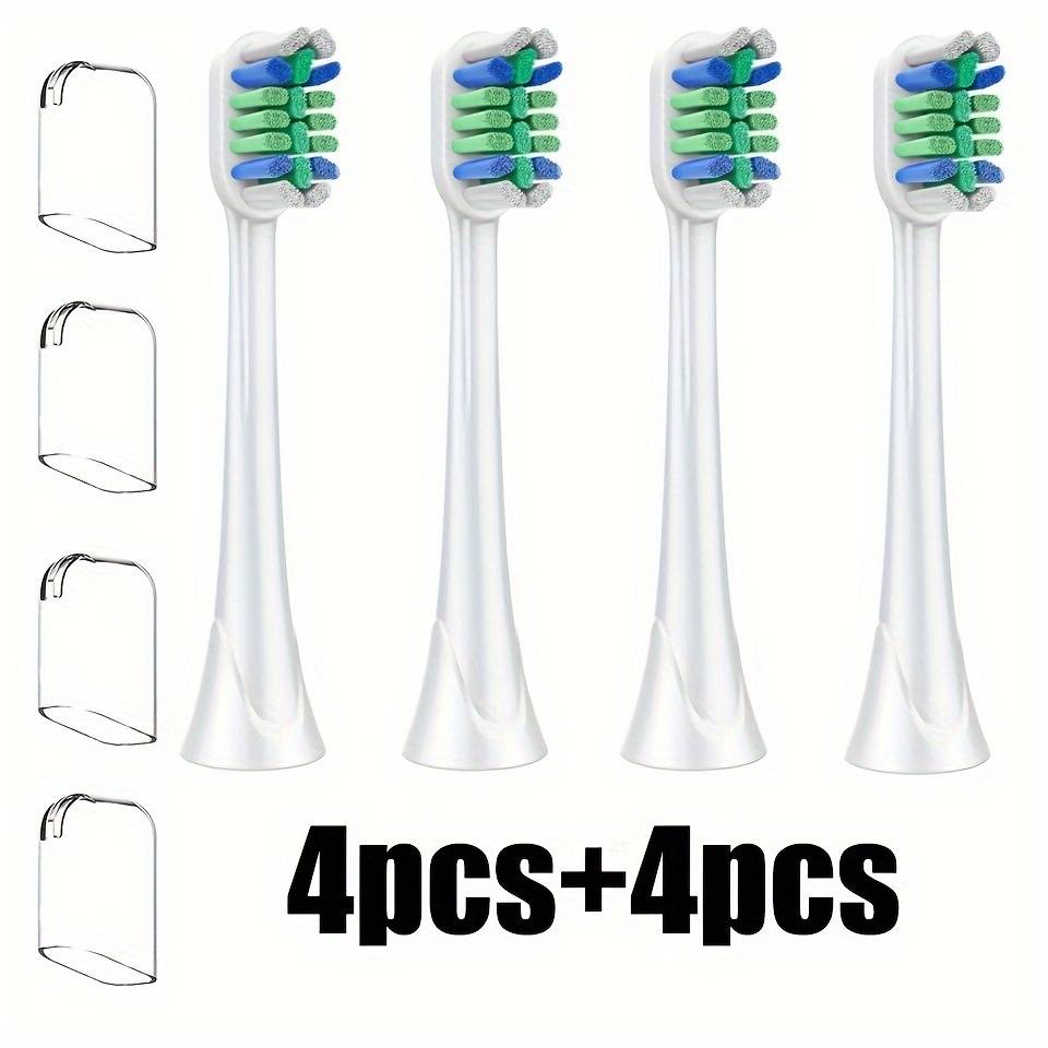 4pcs Soft Bristle Toothbrush Heads For , Includes 4 Protective Head Covers - Oral