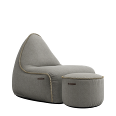 Medley Lounge Chair & Pouf - Medley Grey