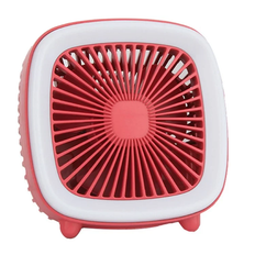 Mini Skrivbordsfläkt USB Uppladdningsbar FC-6352 - Röd