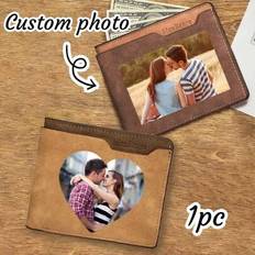 1pc Custom Wallets For Men, Personalized Engraved/UV Picture Wallet For Men, Customized Gifts For Men, Customizable Photo Valentine&#39;S Day Gift, 12.4cm - Multicolor