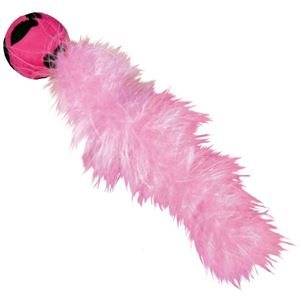 Kattleksak Boll med fjäder Rosa/svart