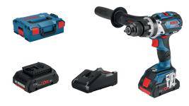 Blå bosch gsb 18v-110c slagboremaskine 18v 2x4,0ah inkl. lader og kuffert