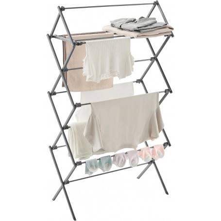 Kompakt Fällbar Torkställning Grå 75 x 37 x 135 cm
