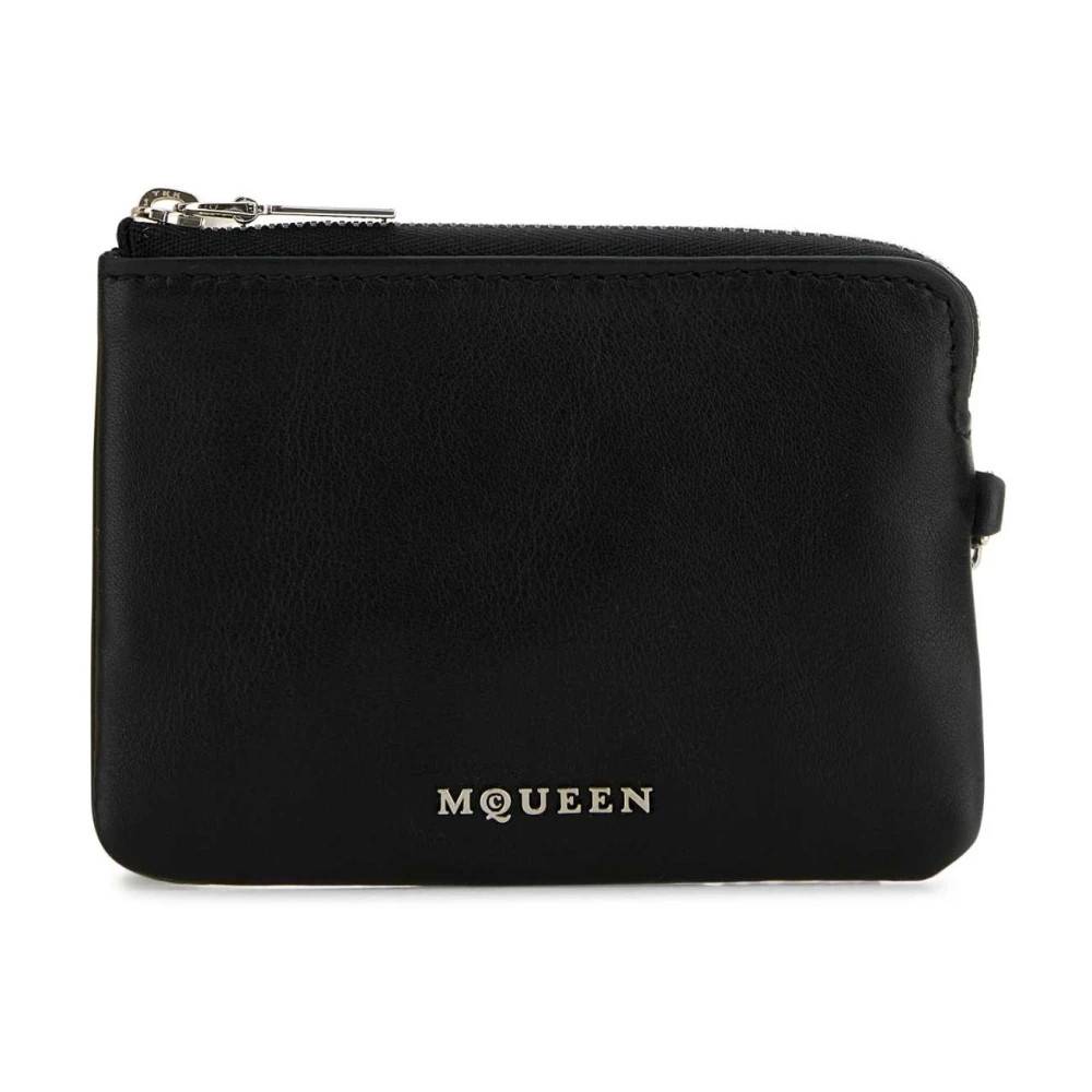 Alexander McQueen Sort læder Sling kortholder - Tasker - Dame - Sort - ONE SIZE - Læder