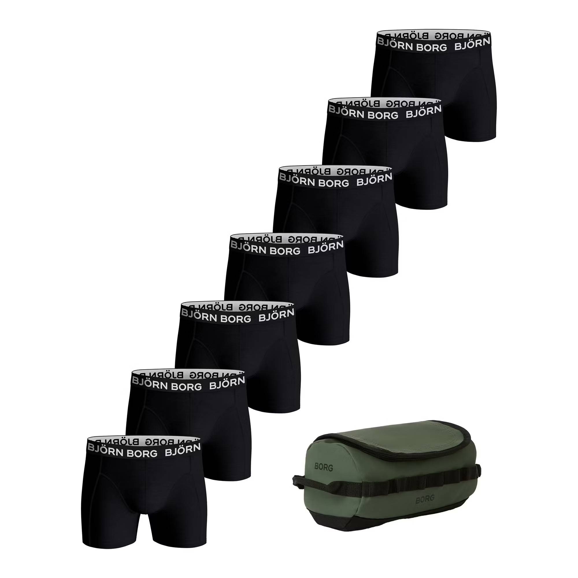 Björn Borg Cotton Stretch Boxer 7par + Toilet Case Kalsonger: XXL