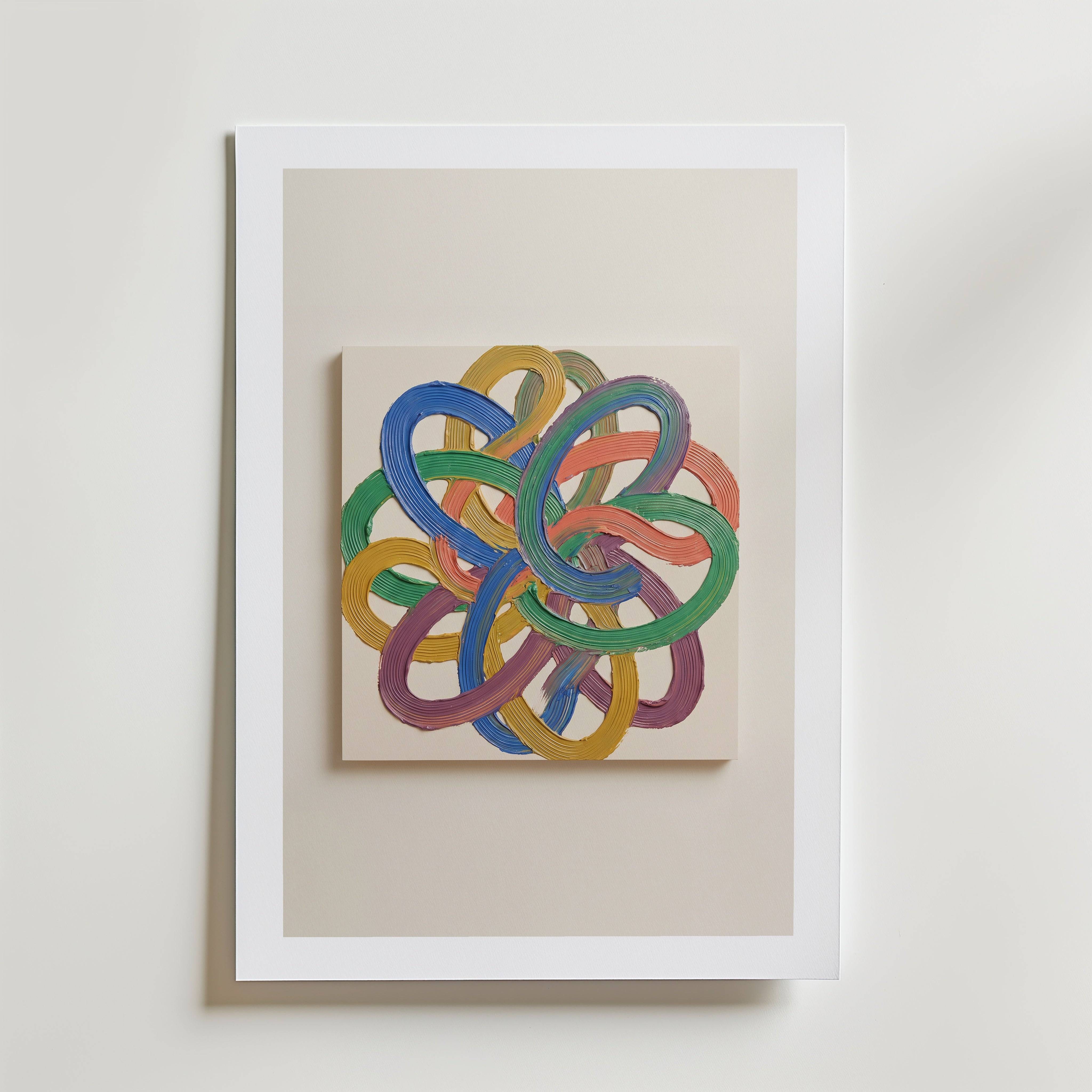 Prismatic Knot Poster - Fine Art Poster 50x70 cm Med passepartout
