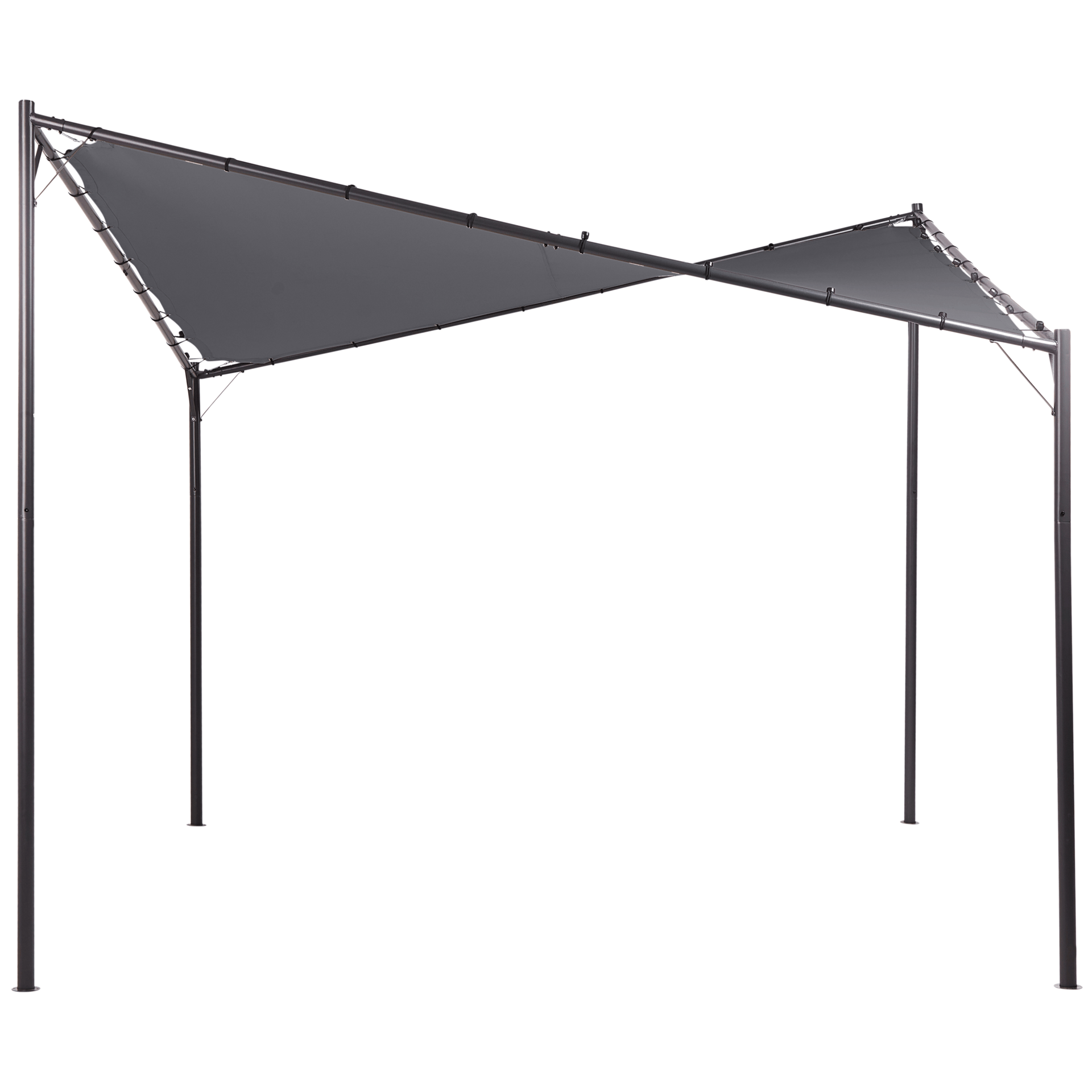 Paviljong Aventine 300 cm Stål - Grå/Svart Pergola Svart,Grå Textil