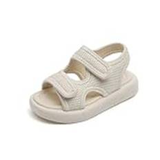 YANFJHV barfotaskor baby fast mjuk sula, strandskor för och flickor, strandskor, enfärgade sandaler, svala, ventilerande sommarsandaler, Beige, 30.5 EU