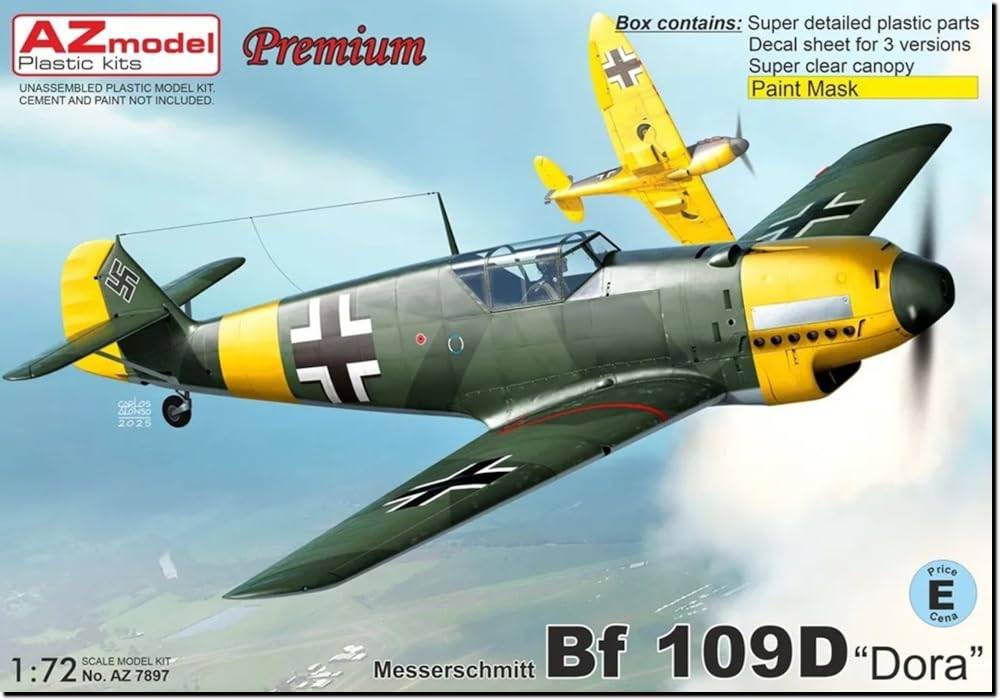 AZ Model Bf109D Hartmann Plastmodell AZM7897 1/72 (Flygplan)