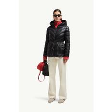 Black Argenno Hooded Mid-Length Down Jacket - Short Down Jackets for Women | Moncler DK