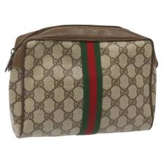 Gucci Vintage, Pre-owned, Dame, Beige, ONE SIZE, Tyl, Pre-owned Laeder clutches
