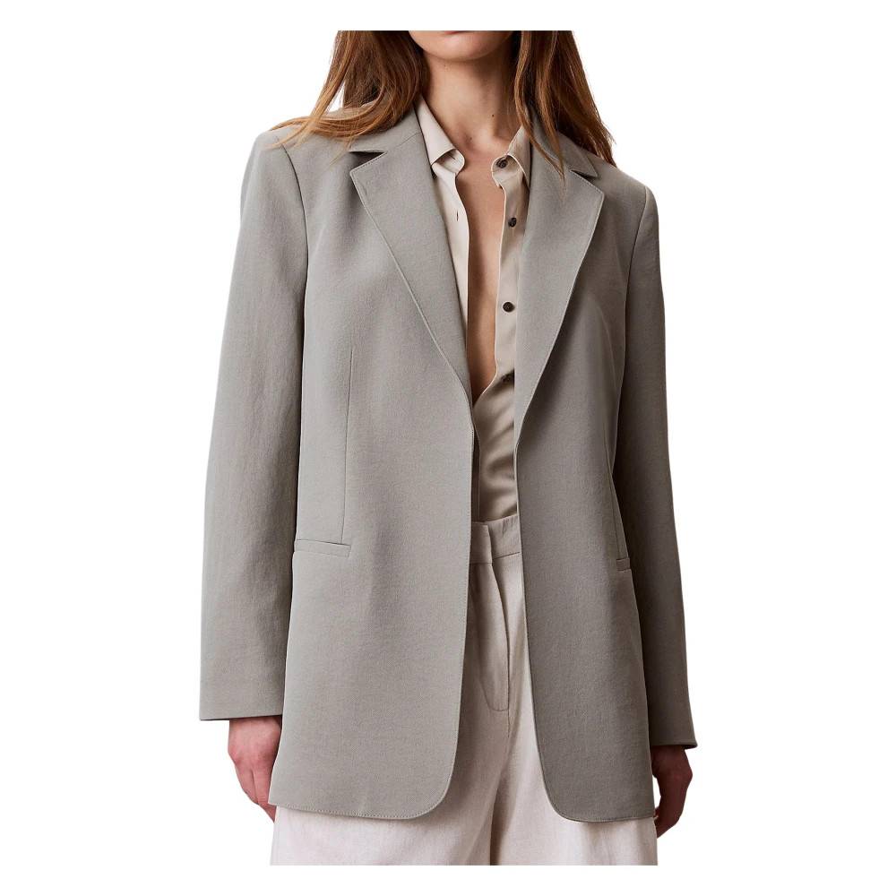 Calvin Klein Pez Shadow Casual Twill Bælte Blazer - Jakker - Dame - Grå - XS -