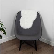 Lammeskind - 60x90 cm - Hvidt -  Imiteret lammeskind til stol