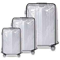 Silkwish bagageskydd transparent PVC bagageskydd resväska skyddande fodral vattentätt bagageskydd resväska skyddande fodral transparent överdrag, transparent, 20+24+28 Zoll, Transparent