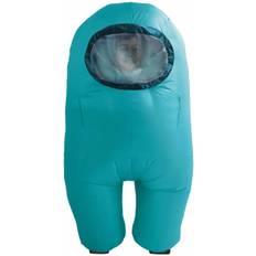 YuMe Toys Among Us oppusteligt kostume til børn (Cyan)