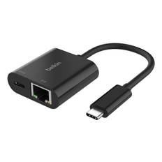 Belkin Netzwerkadapter - USB-C - Gigabit Ethernet x 1 + USB-C (nur Spannungsversorgung)