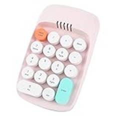 Burulria TråDlöSt Numeriskt Tangentbord, Retro Tangentbord för Skrivmaskin, Numeriska Tangentbord Numeriska Tangenter 18 Tangenter 2,4 GHz Bluetooth-Minitangentbord (Rosa)