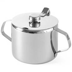 Sukkerskål i rustfrit stål med låg, dia. 85 mm 300 ml - Hendi 452103