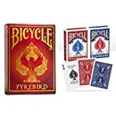 Bicycle 1001781 Kartendeck Standard 2er-Pack Rot & Blau Rommé-Karten, Pokerkarten, Zauberkarten/Klassische Rider Back Rückseite, Rot und Blau, Poker & ® Creatives Spielkarten Fyrebird