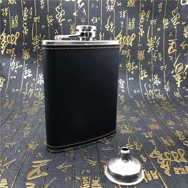 Alalinong Fickplunta 8 OZ PU-Läder Rostfritt Stål - 8 oz