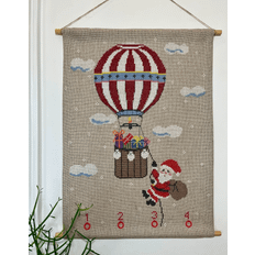 Santa´s hot air balloon - 40x56 cm (adventskalender)