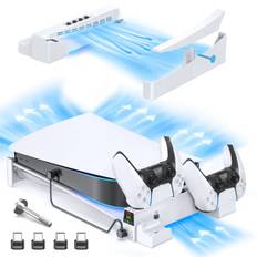 PS5 Konsol Horizontal Køling Stand PS5 Base Holder PS5 Controller Oplader til Playstation 5 Disc & Digital Editions