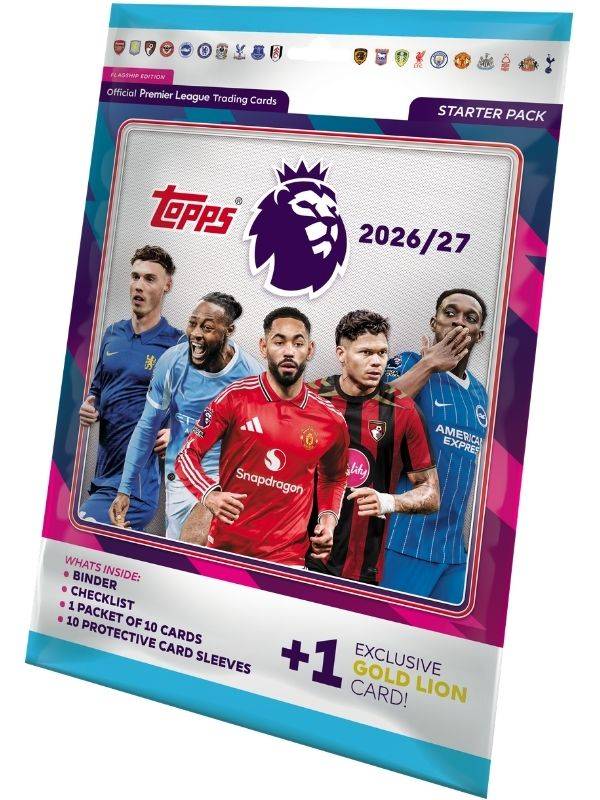 Topps Flagship Premier League 2026/27 startpakke med samleperm
