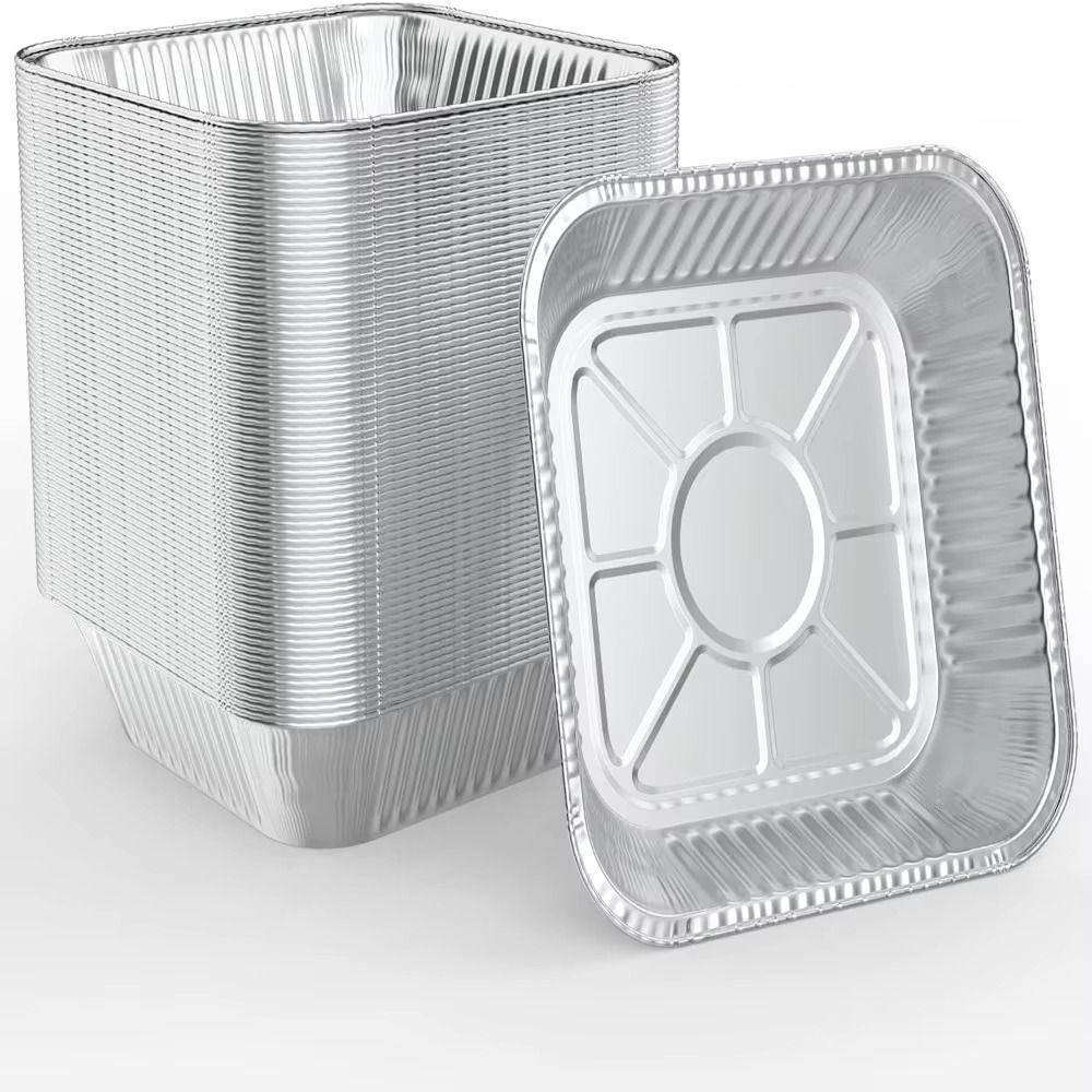 30 st Non-Stick Air Fryer-formar 6/7/8/9 tum Engångsformar av Tennfolie Aluminiumfolieskål BBQ Matlagning silver