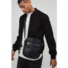 Mens Black PU Cross Body Bag