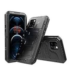 Yidai-Silu iPhone 12 mini utomhus fodral 【3 meter dykning vattentät, 5 meter stötsäker, IP-68 dammtät】 sportfodral display skydd mobiltelefonfodral för iPhone 12 Mini 5,4 tum – svart