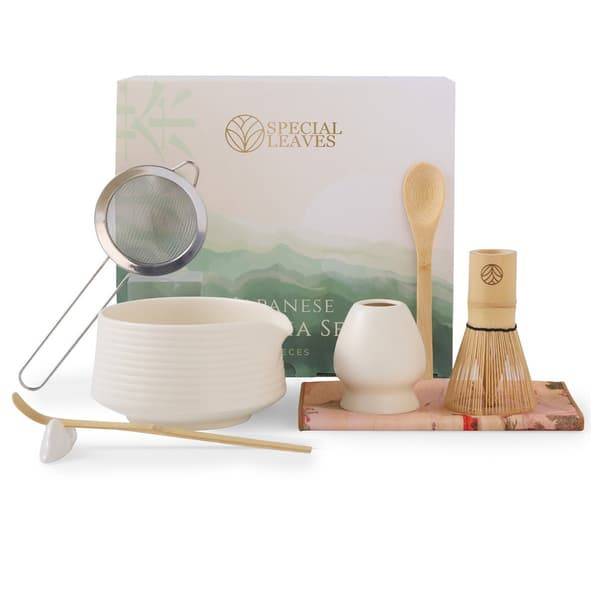 Matcha-set i keramik med skål och pip, matchatillredning för hem och terum, enkel hällning och smidig förvaring