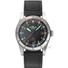 Fortis F4220006 Flieger Sort/Læder Ø39 mm