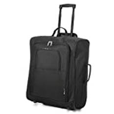 EasyJet, British Airways, JET2 56 x 45 x 25 maximal kabinväska handbagage vagn väska, stor 60 l kapacitet (svart), Svart (Black), 56 cm, resväska