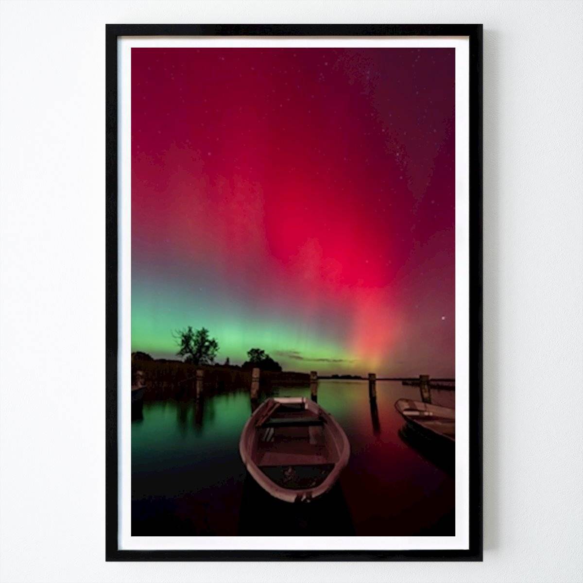 Natur Poster: Båt under norrskenet av Hannes Walther