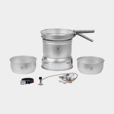 Gaskök Trangia 27 Small, 2100 W + 2 kittlar, 1 stekpanna & vindskydd i UL / UltraLight-aluminium + griptång + rem, + Power Gas (230 gram)