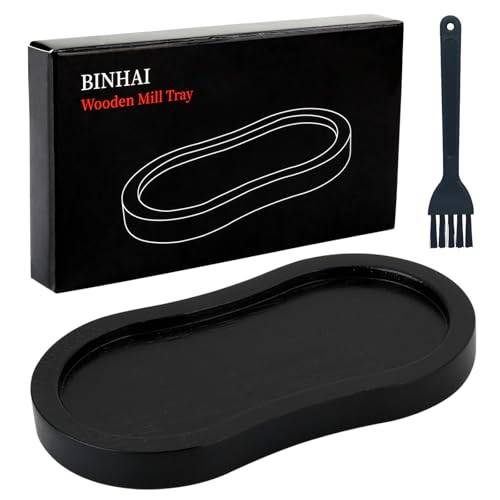 BINHAI Svart salt- och pepparkvarn, pepparkvarn trästöd, arbetsyta och matbord skydd (pepparkvarn ingår inte)