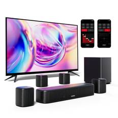 TEMU Ultimea 7.1ch Sound Bar, App Control, Power 330w, Sound Bar For Smart Tv With 4 Surround Speakers, Surround Sound System For Tv, Soundbar With Wired Subwoofer, Opt/aux/bt