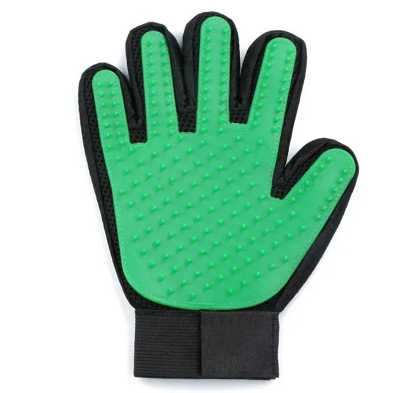Silicone Pet Grooming Glove for Cats & Dogs - right green / 5Pcs
