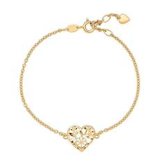 Lund Copenhagen marguerit armbånd i forgyldt med hjerte