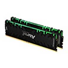 Kingston FURY Renegade RGB 64 GB (2 x 32 GB) 3000 MHz DDR4 CL16 skrivbordsminnesats med 2 KF430C16RBAK2/64