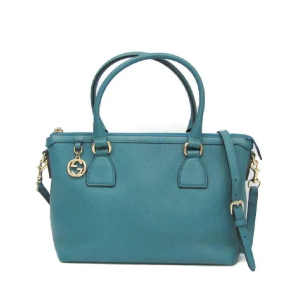 Gucci Vintage Pre-owned Laeder gucci-tasker - Vintage - Dame - Blå - ONE SIZE - Uld