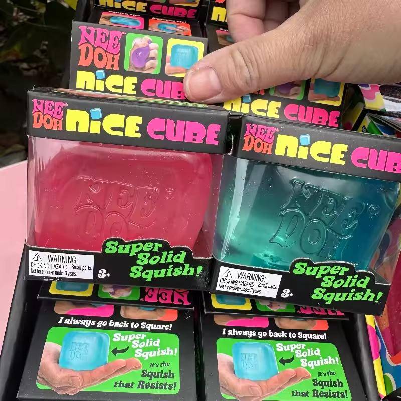 Schylling Needoh Nice Cube Sensory Fidget Toy Stress Relief Squishy Squeeze Cube AntiAnxiety Focus Toy for Adults